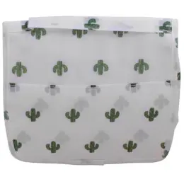 Velcro Hanging Toiletry Bag White Green Front